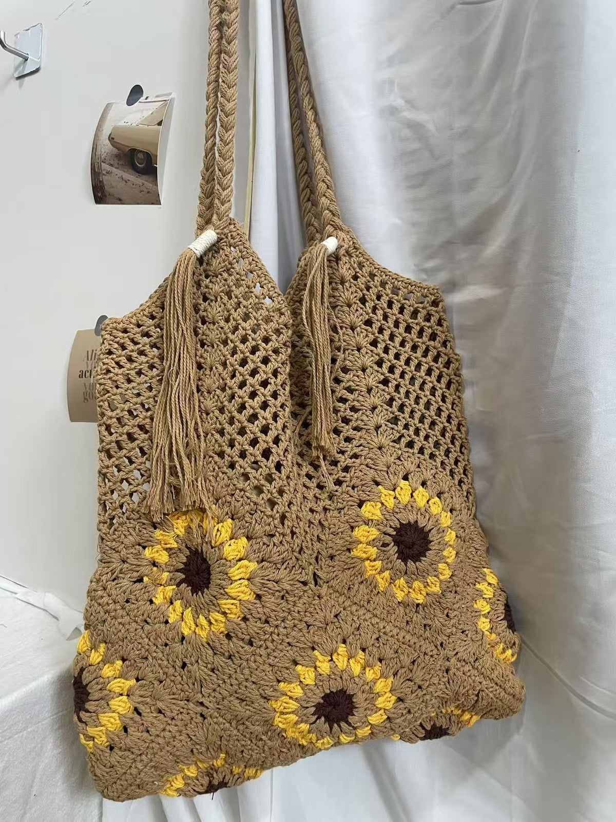 Women's Large Capacity Crocheted Summer Niche Idle Style Seaside Vacation Women's Shoulder Bag