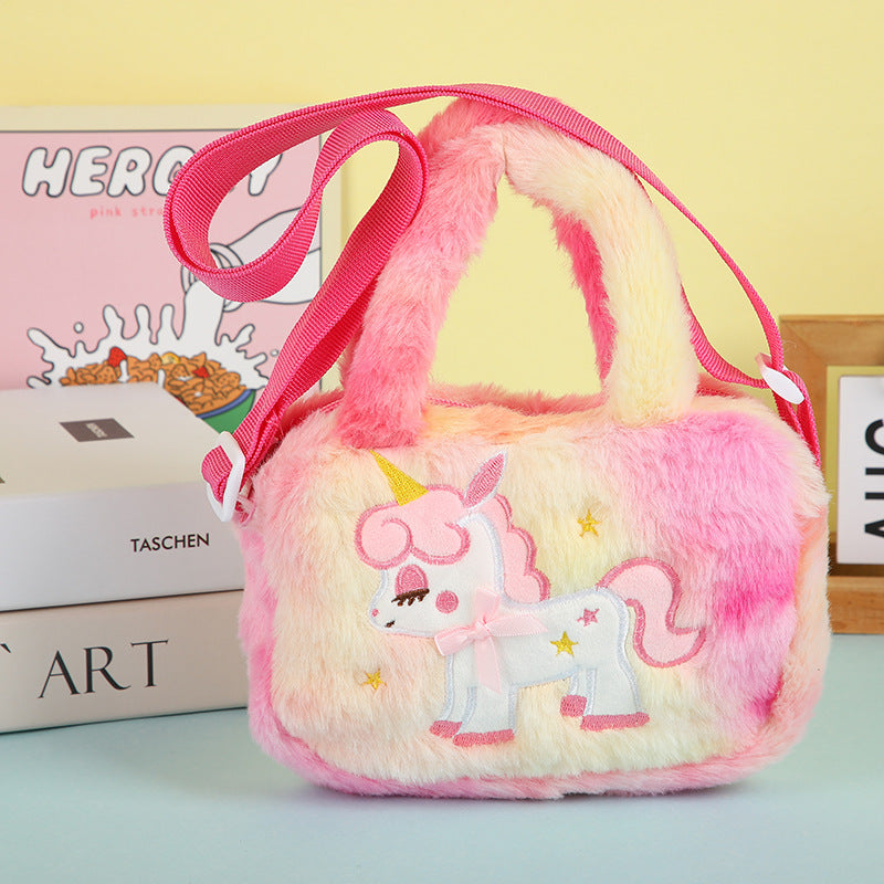 Korean Style Cute Unicorn Plush Cartoon Princess Women's Messenger Bag