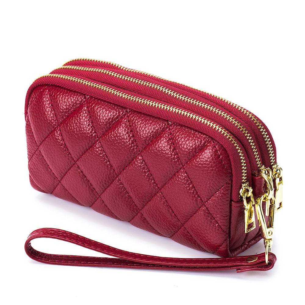 Women's Capacity First Layer Cowhide Temperament Mother Style Genuine Handbags