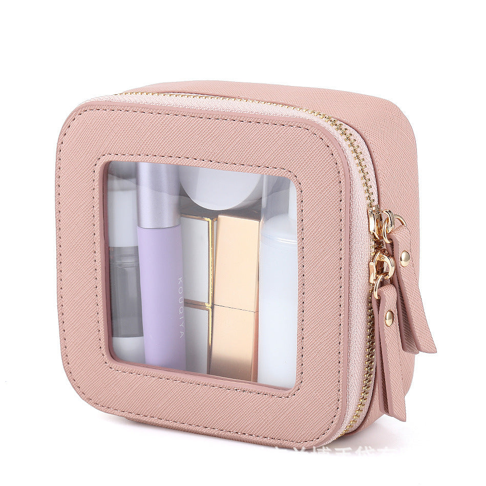 Transparent Portable Compact Cosmetics Storage Box Bags