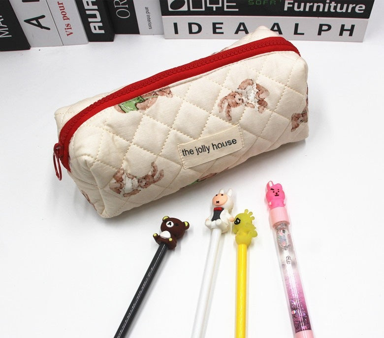 Rabbit Flower Large Capacity Portable Toiletry Cosmetic Bags