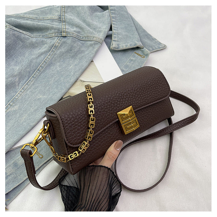 Women's Springtide Versatile Chain Litchi Pattern Solid Color South Bags