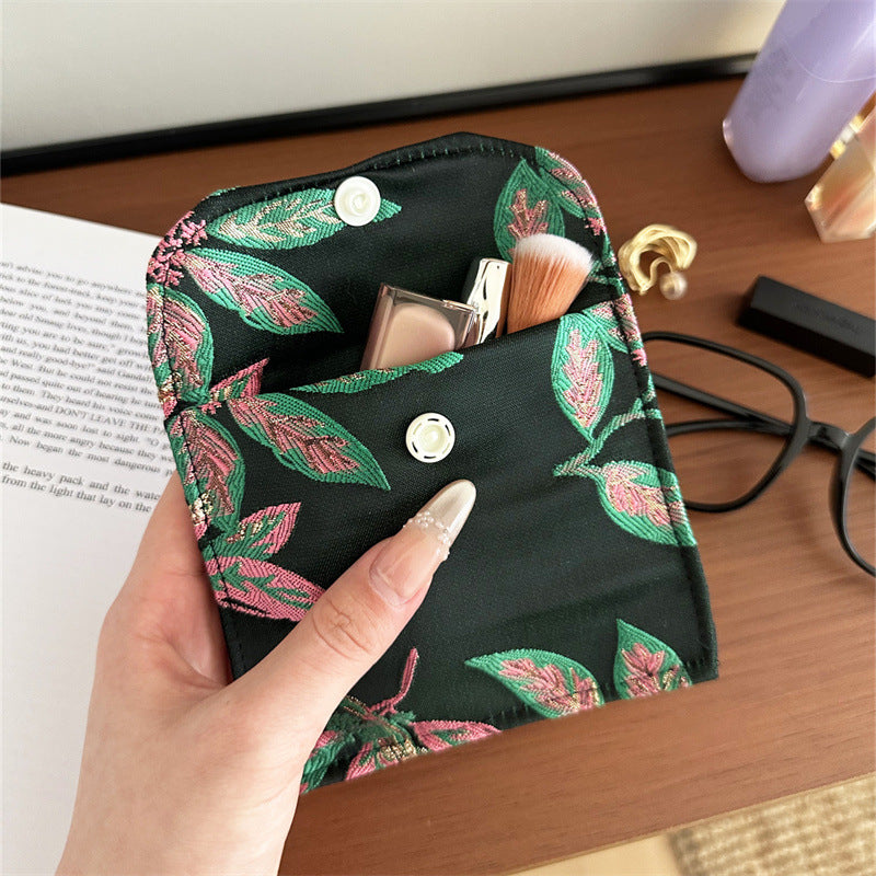 Portable Button Storage Liner Flip Lightweight Makeup Bag