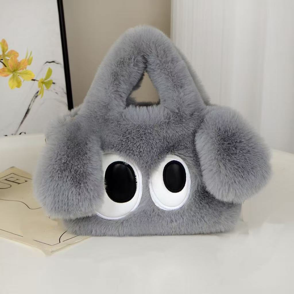 Children's Big Eye Dog Plush Chain Imitate Rex Rabbit Tote Bags