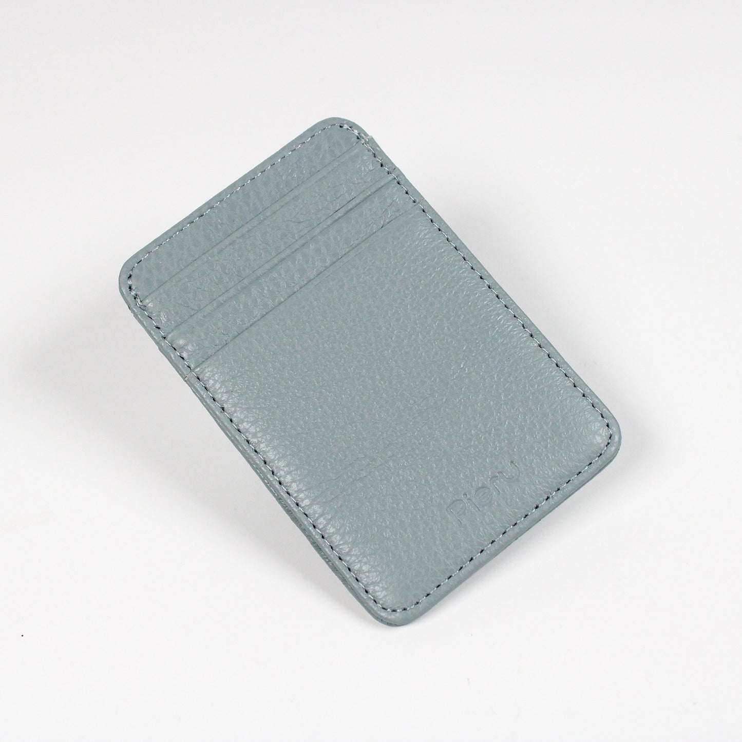 Top Layer Leather Lychee Pattern Vertical Card Holder