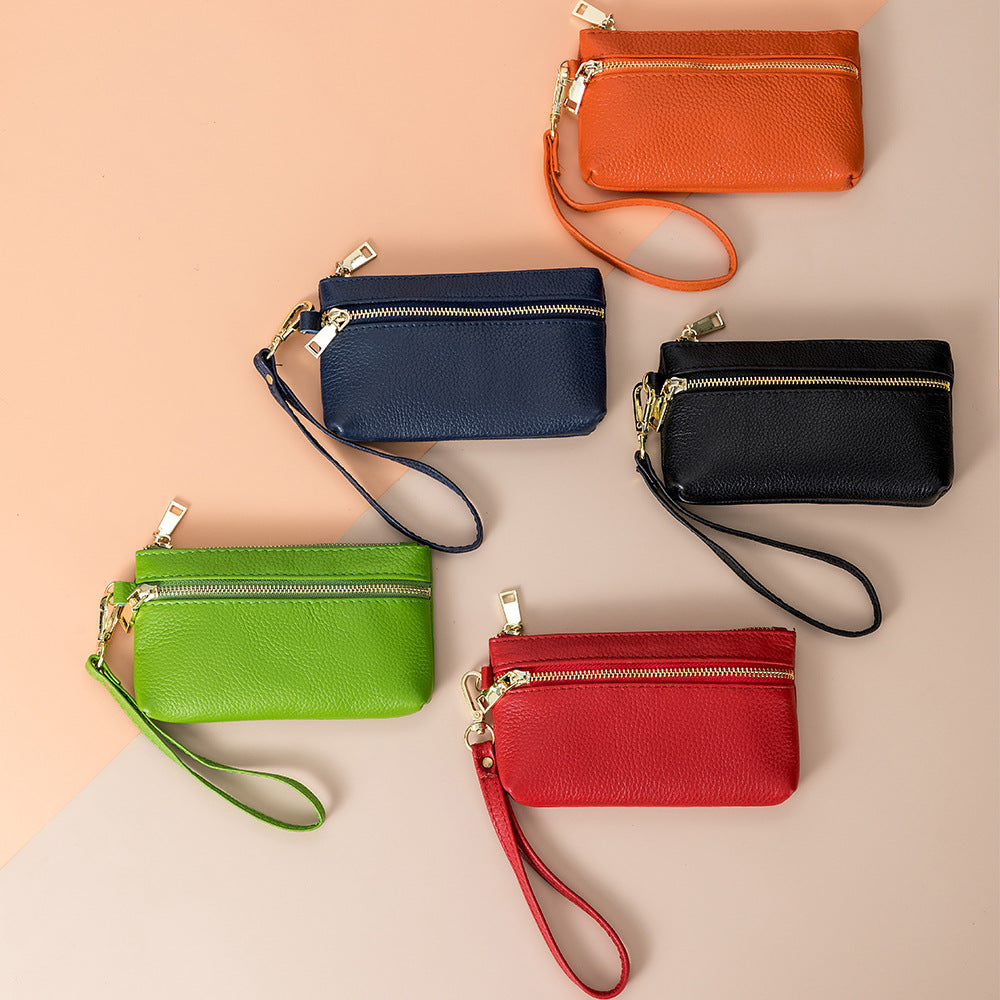 Leather Grocery Carrying Clutch Korean Style Purses