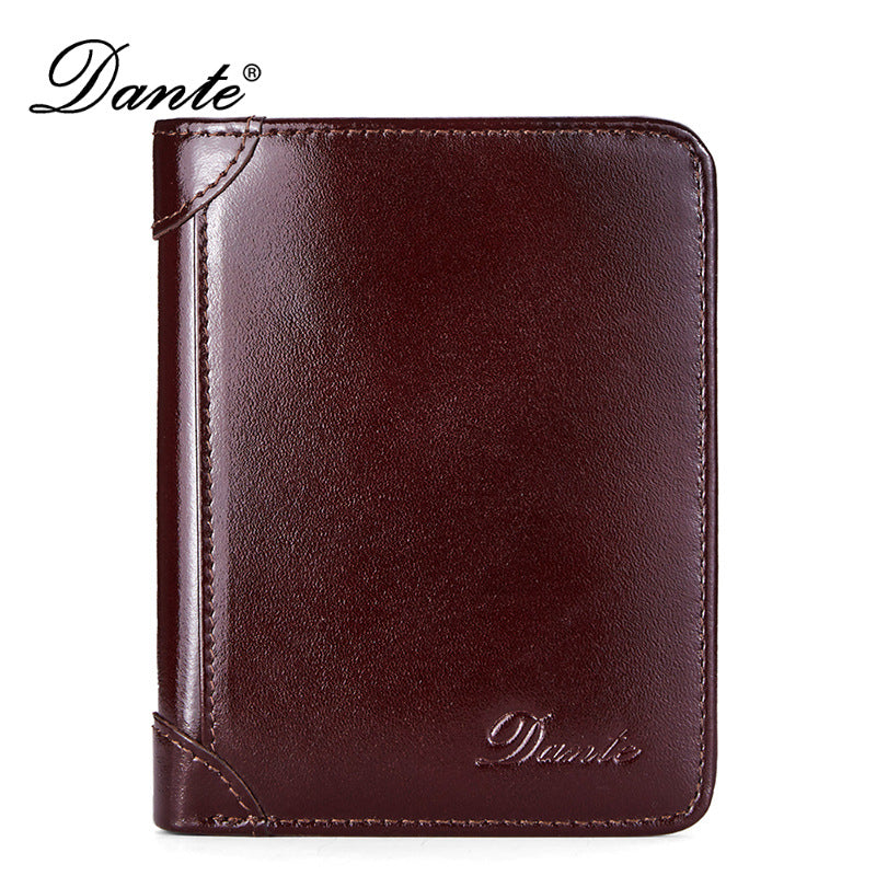 Men's Genuine Leather Oil Wax First Layer Cowhide Men's Wallets