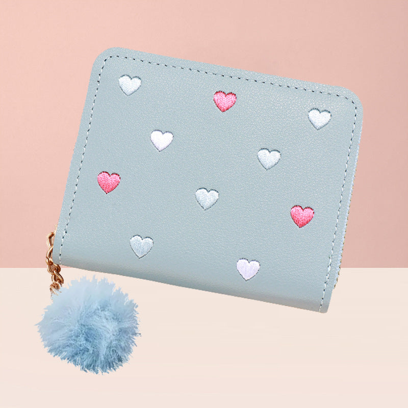 Zipper Short Exquisite Love Cute Heart Ladies Wallet