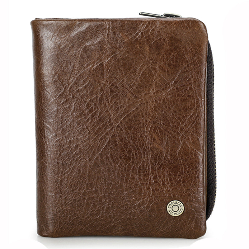 Men's First Layer Cowhide Swiping Fashion Detachable Men's Wallets