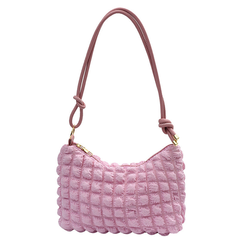 Women's Bubble Soft Pleated Underarm Girly Fashion Crossbody Bags