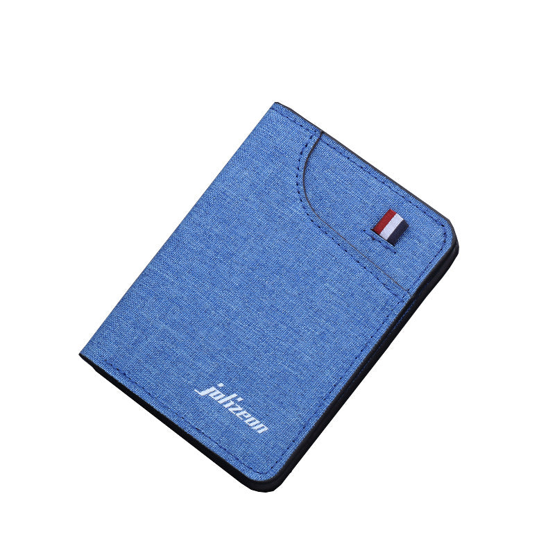 Men's Vertical Canvas Short Beauty Clip Men's Wallets