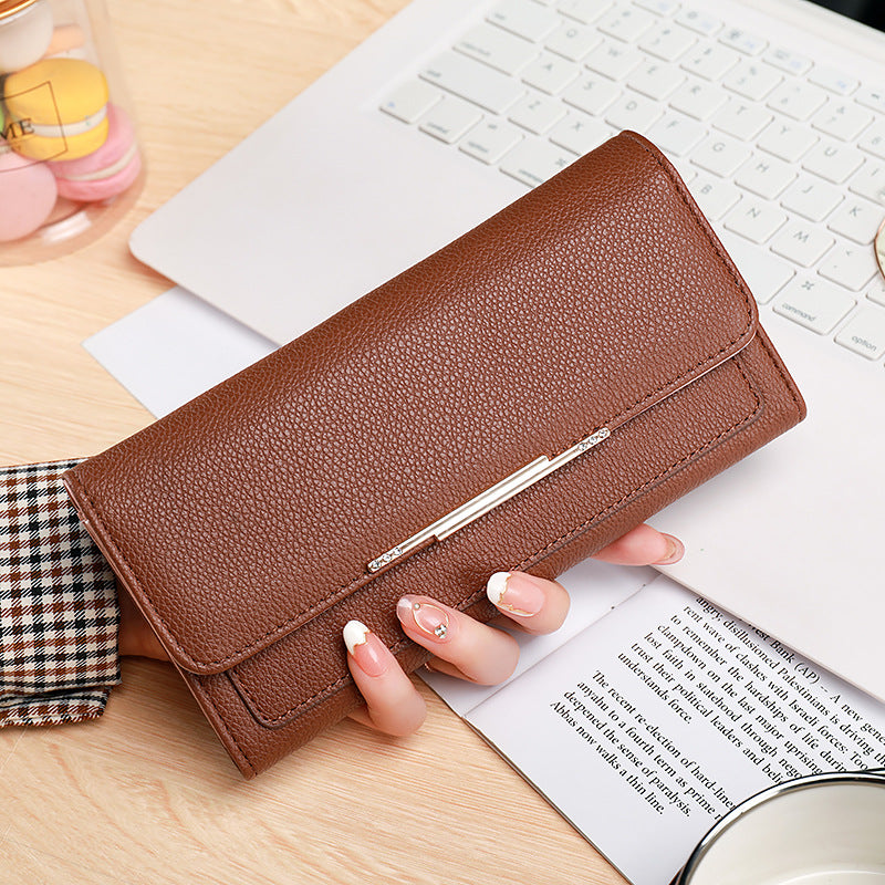 Women's Lychee Pattern Korean Fashion Elegant Ladies Wallets