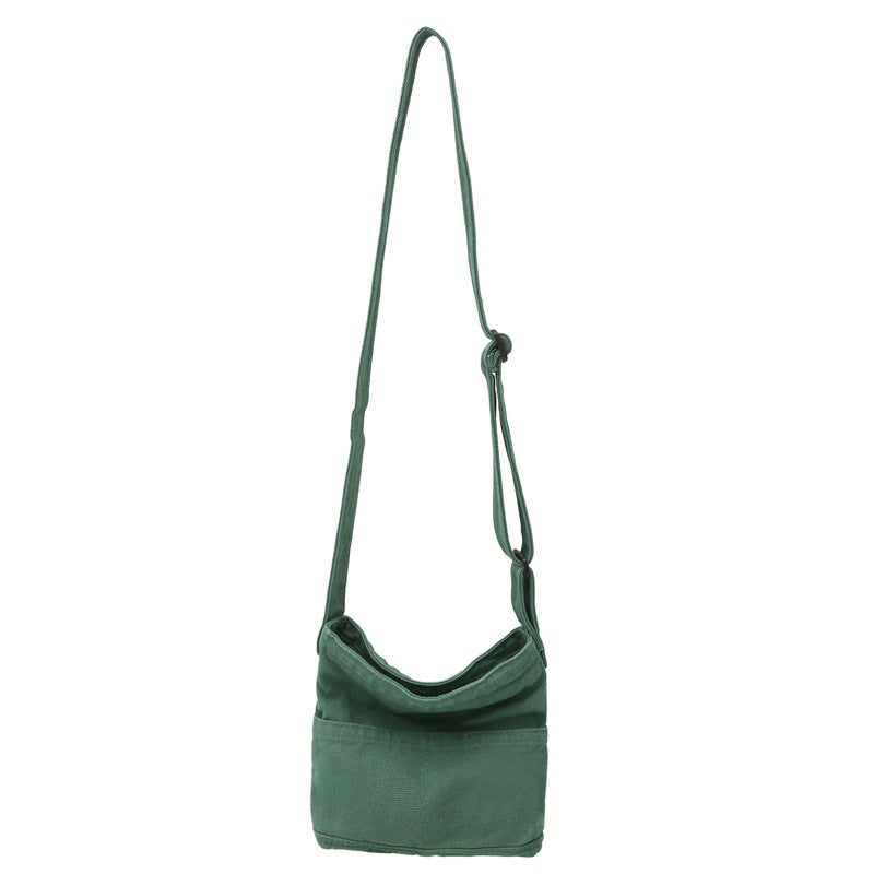 Women's Washed-out Canvas Simple Commute Mori Style Solid Tote Bags