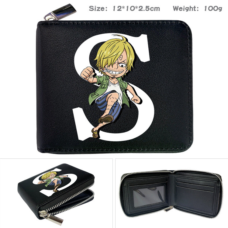 Peripheral Zipper One Piece Printed Fold Men's Wallets