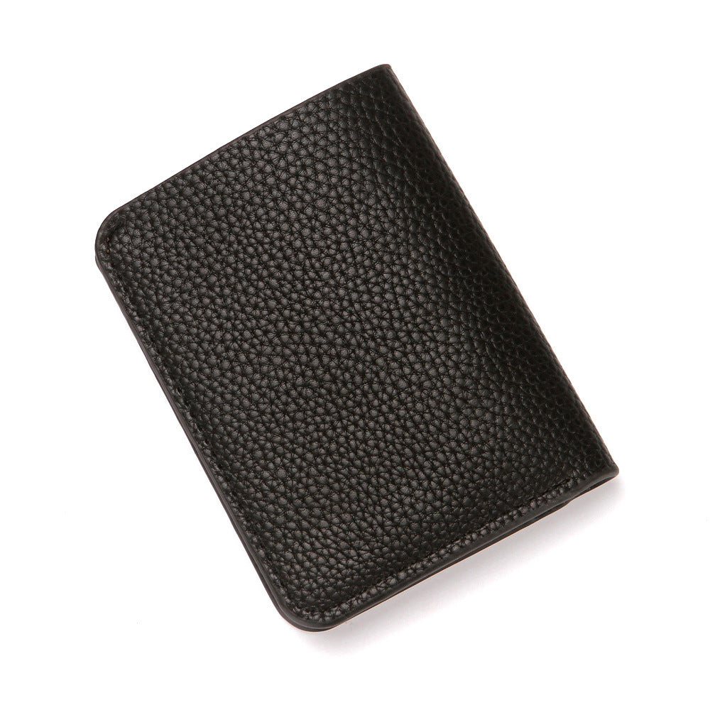 Men's Short Document Litchi Pattern Portable Large Men's Wallets