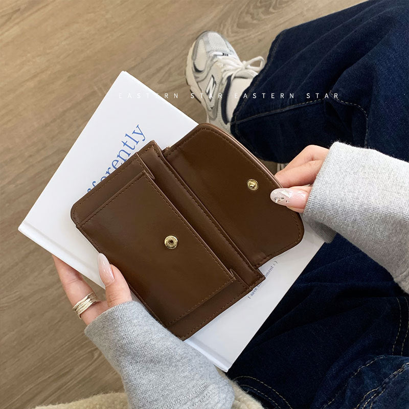 Korean Female High Sense Multiple Slots Cover Ladies Wallets