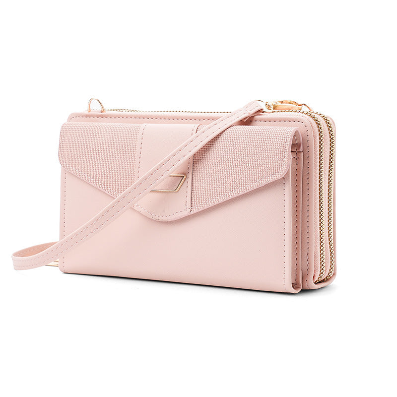 Women's Mobile Long Korean Style Double Zipper Large Phone Bags