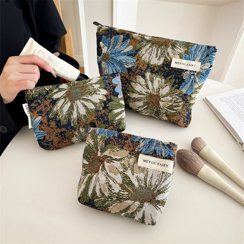 Oil Painting Style Flower Simple Portable Mobile Walking Clutch Good-looking Bags