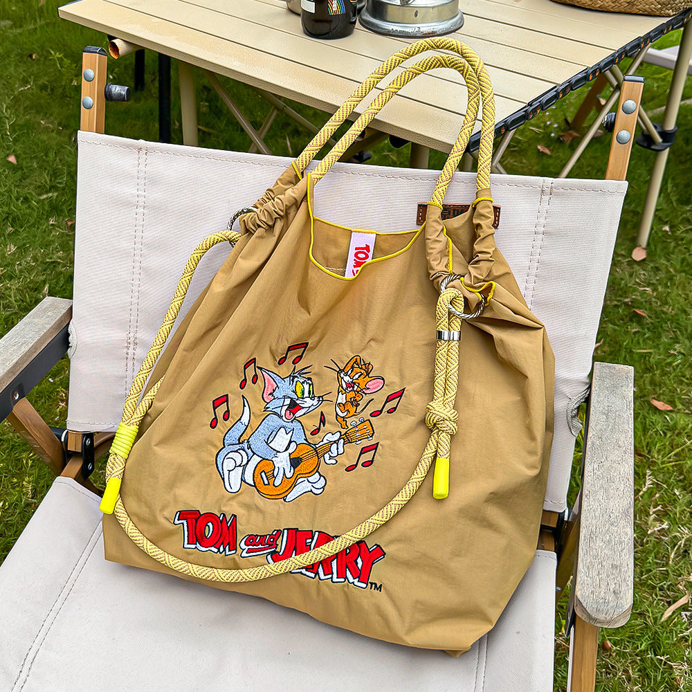 Authorized Embroidered Shopping Female Cartoon Fashion Portable Shoulder Bags