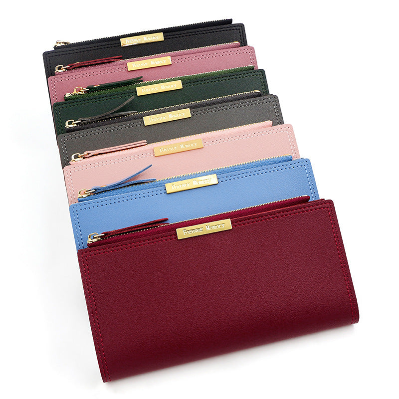 Women's Korean Long Multiple Slots Two-fold Clutch Thin Coat Ladies Wallet