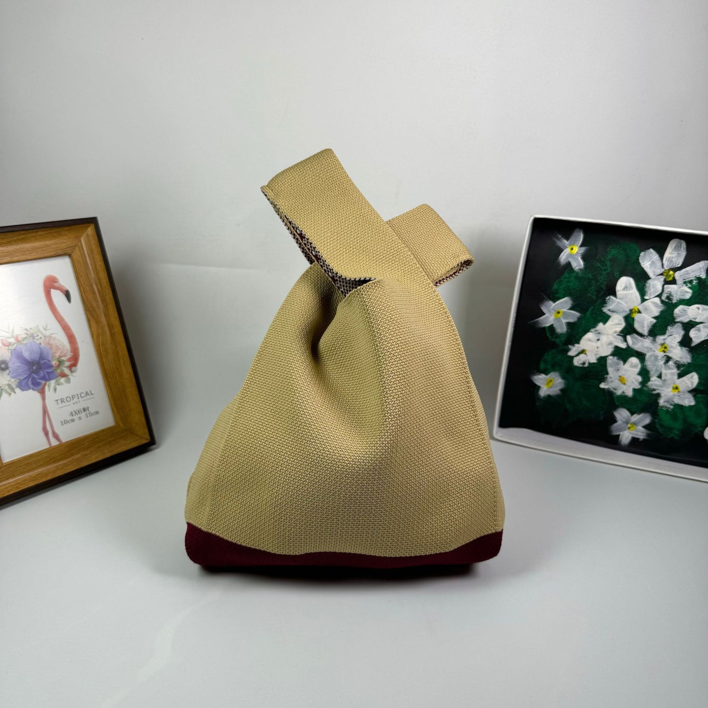 Women's Cute Panda Knitted Wool Version Hand Carrying Handbags