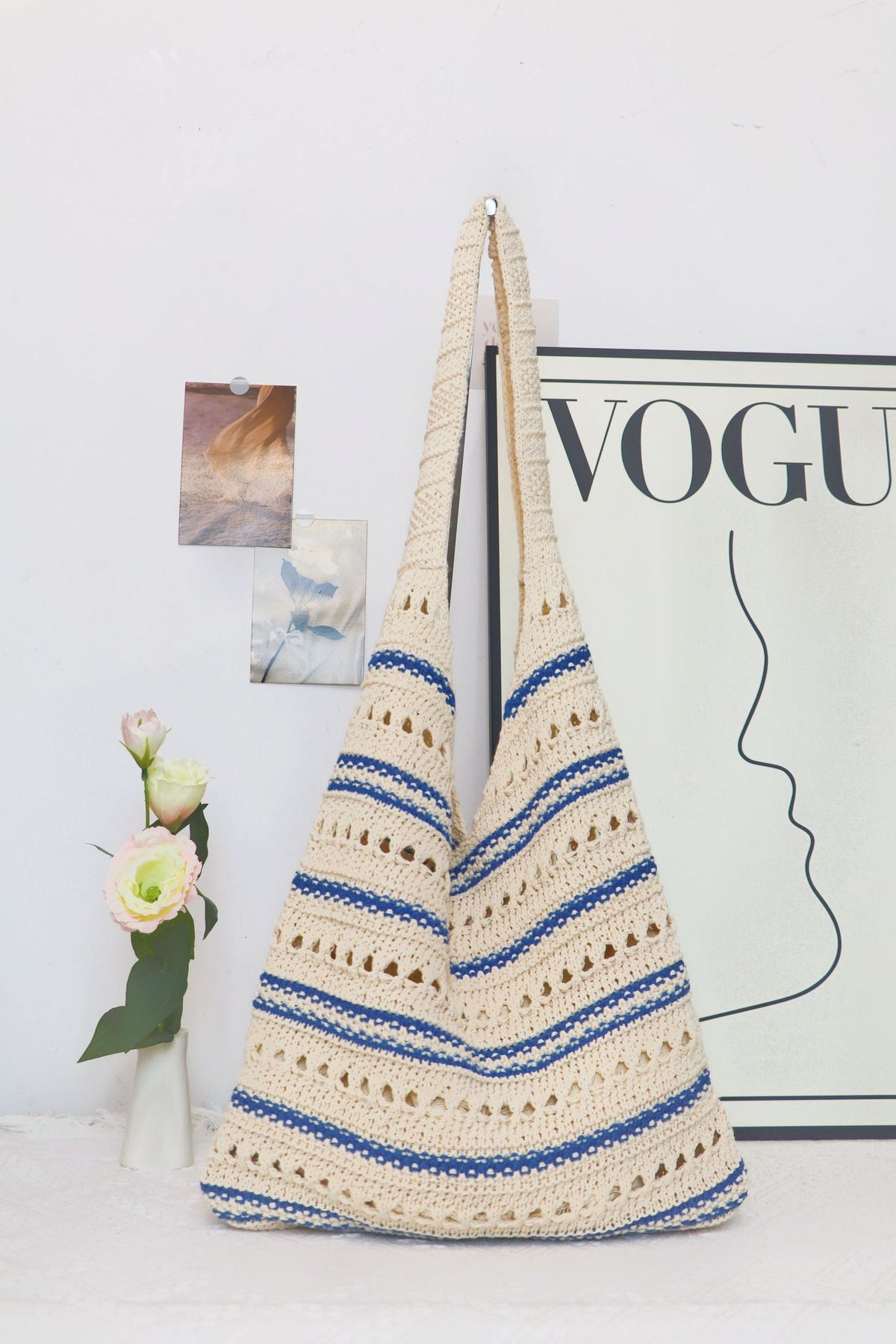 Seaside Niche Straw Vacation Large Capacity Totes Commuter Cotton Women's Shoulder Bag