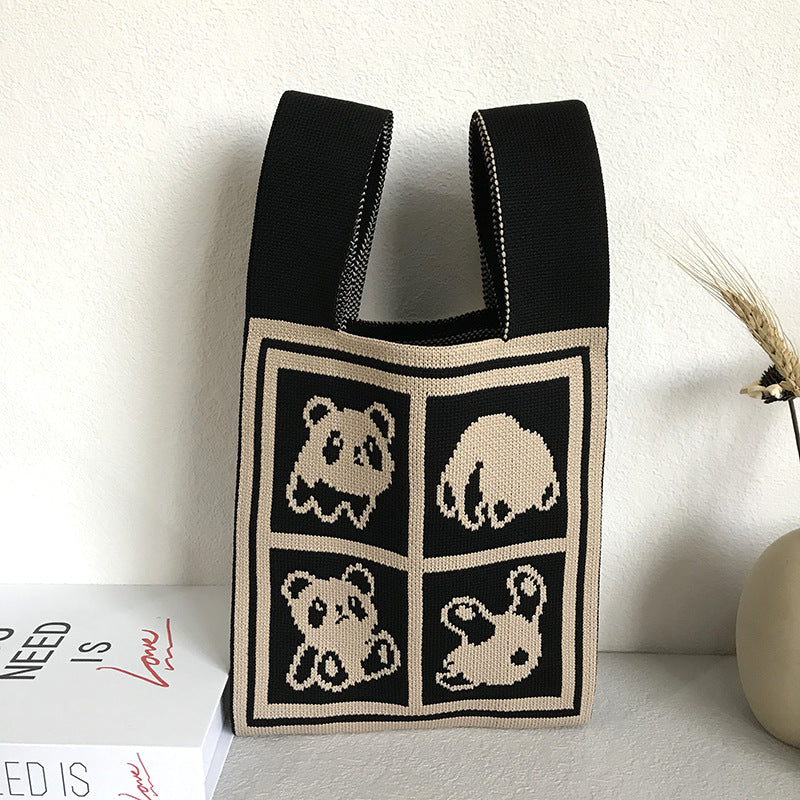 Women's Knitted Wool Vest Version Hand Carrying Handbags