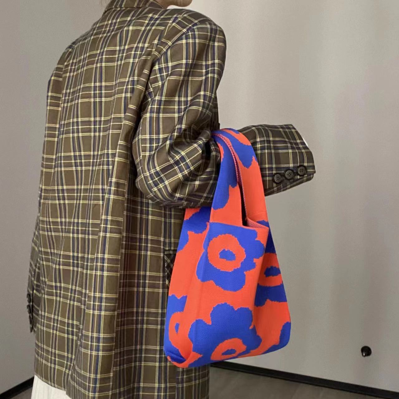 Style Woolen Yarn Fashion Simple Knitted Shoulder Bags