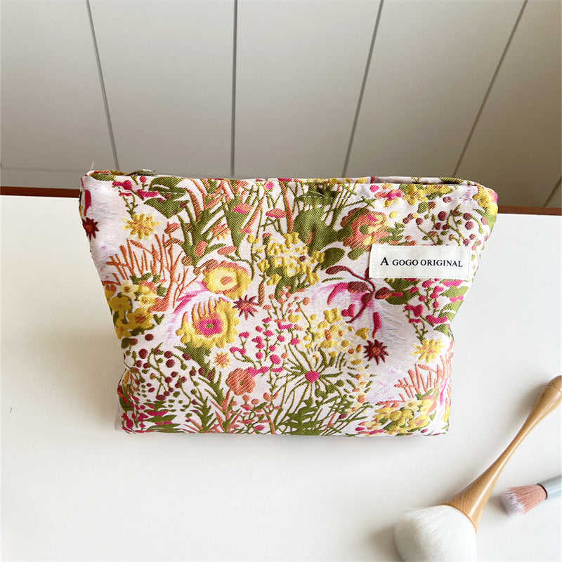Cluster Hand-held Portable Canvas Storage Skin Care Makeup Bag