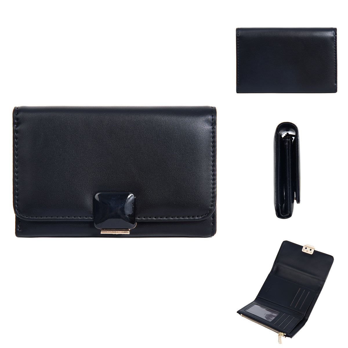 Women's Korean Style Multiple Slots Zipper Mid-length Coin Purses