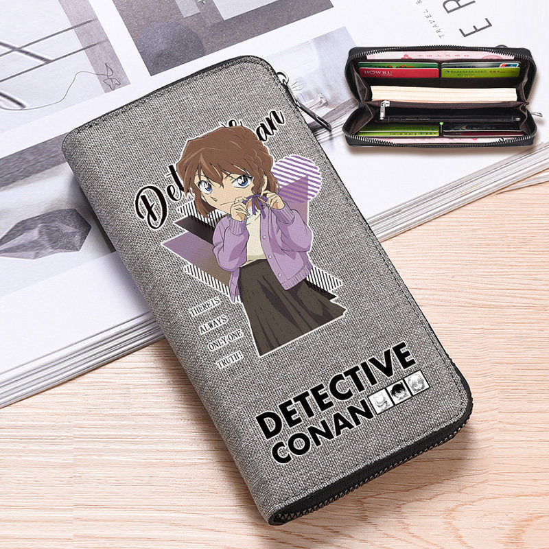 Women's & Men's Detective Conan College Cartoon Trend Canvas Men's Wallet