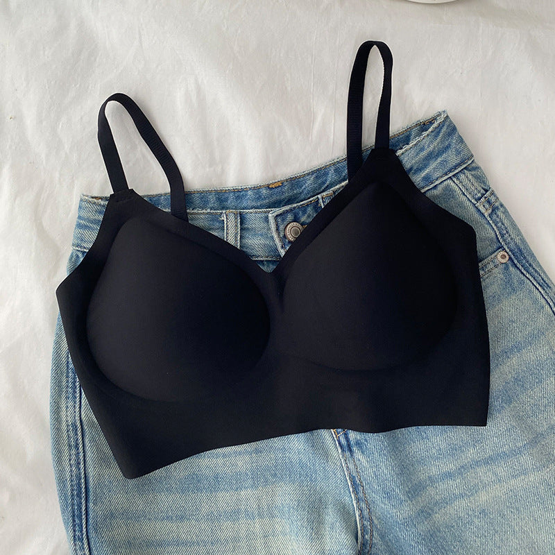 Women's Invisible Underwear Seamless Wireless Gathered Vest No Beauty Bras