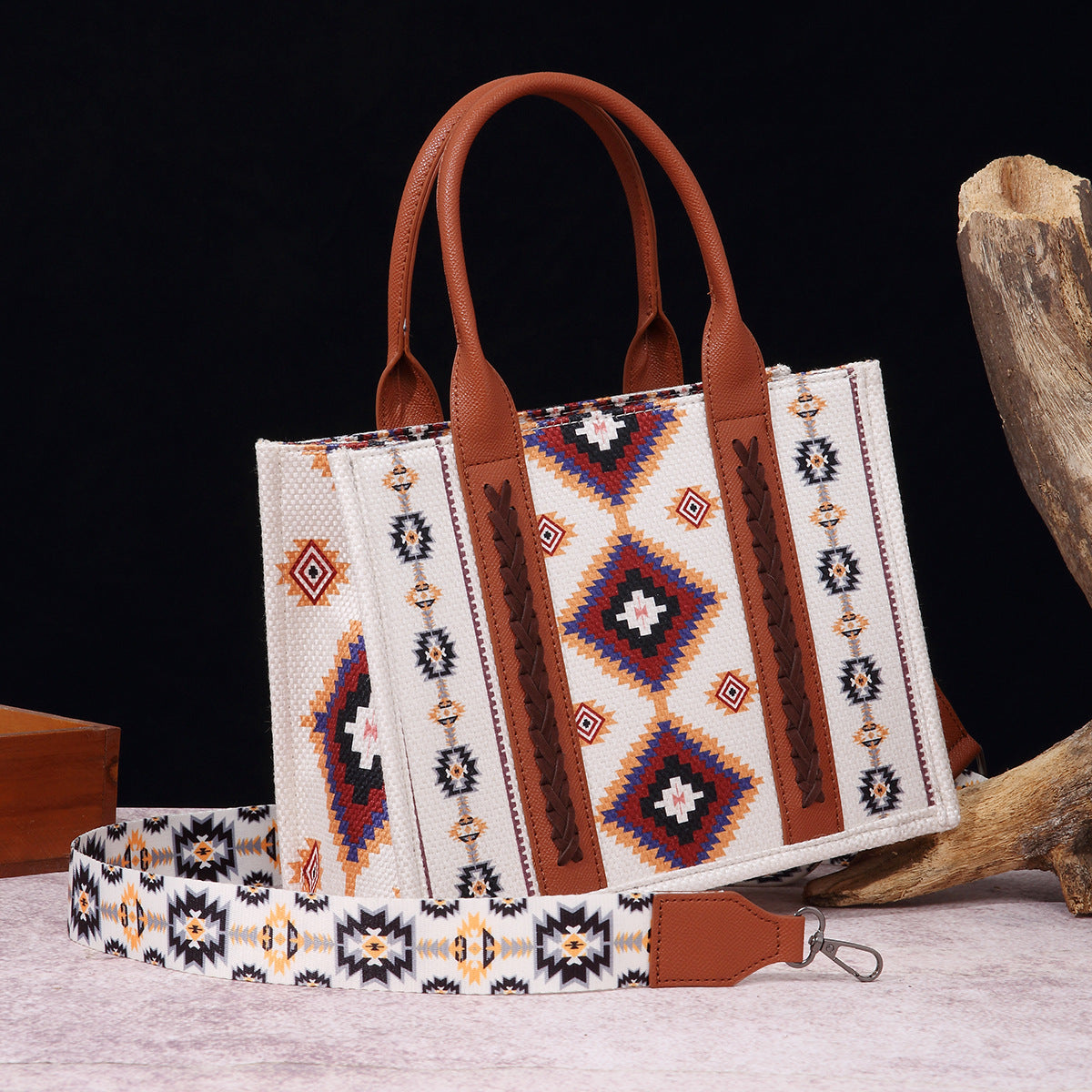 Women's Vintage Cotton Linen Printed Western One Crossbody Bags