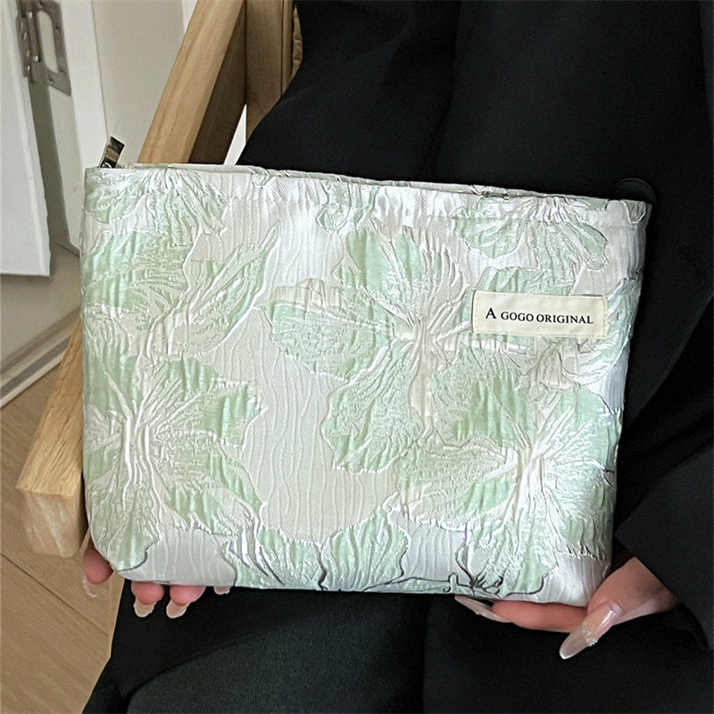 Jacquard Wrinkle Texture Large Capacity Portable Liner Skin Care Bags