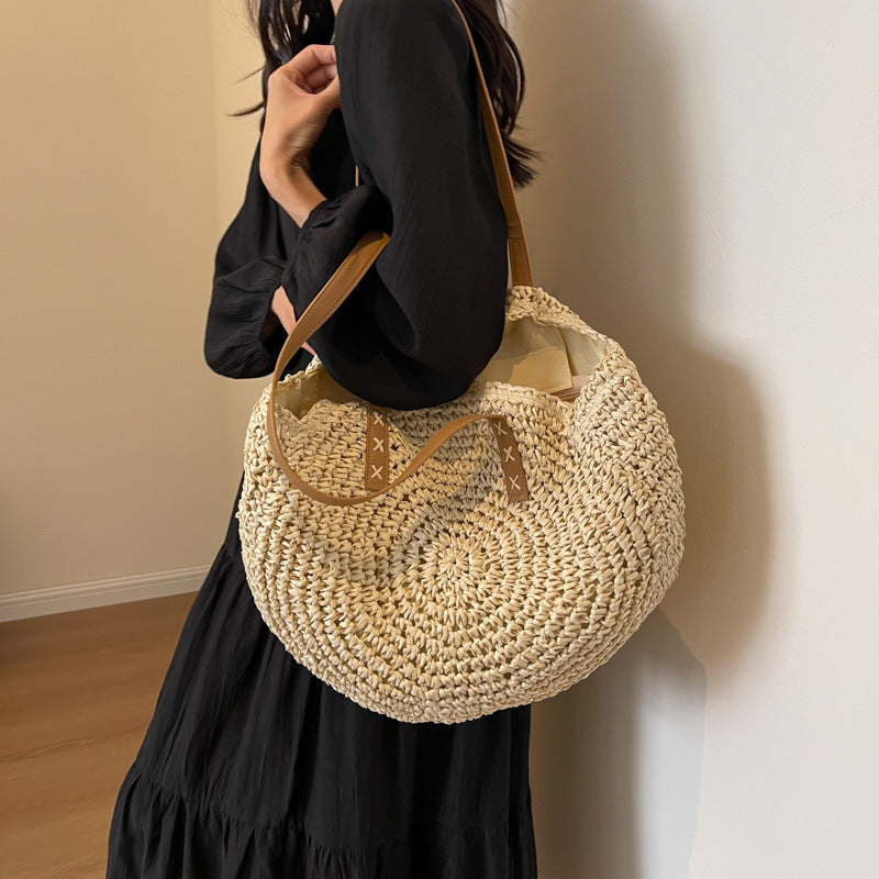 Women's Straw Fashion Simple Beach Vacation Large Bags