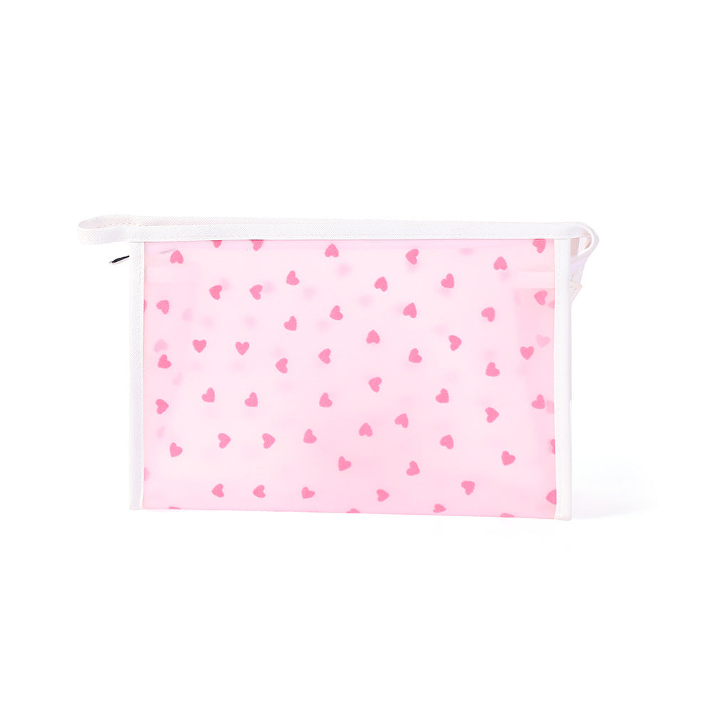 Mesh Fresh Flocking Flower Storage Dry Wet Separation Portable Makeup Bag