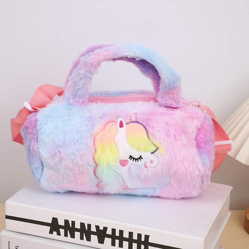 Children's Plush Cartoon Cute Unicorn Large Capacity Bags