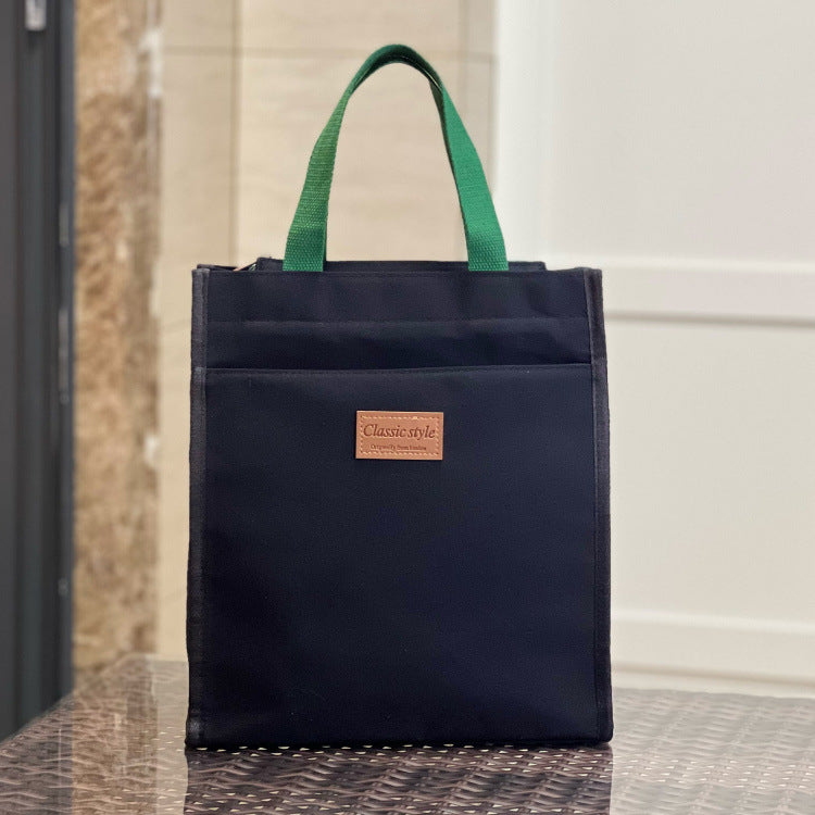 Canvas Solid Color Unisex Simple Lunch Box Handbags