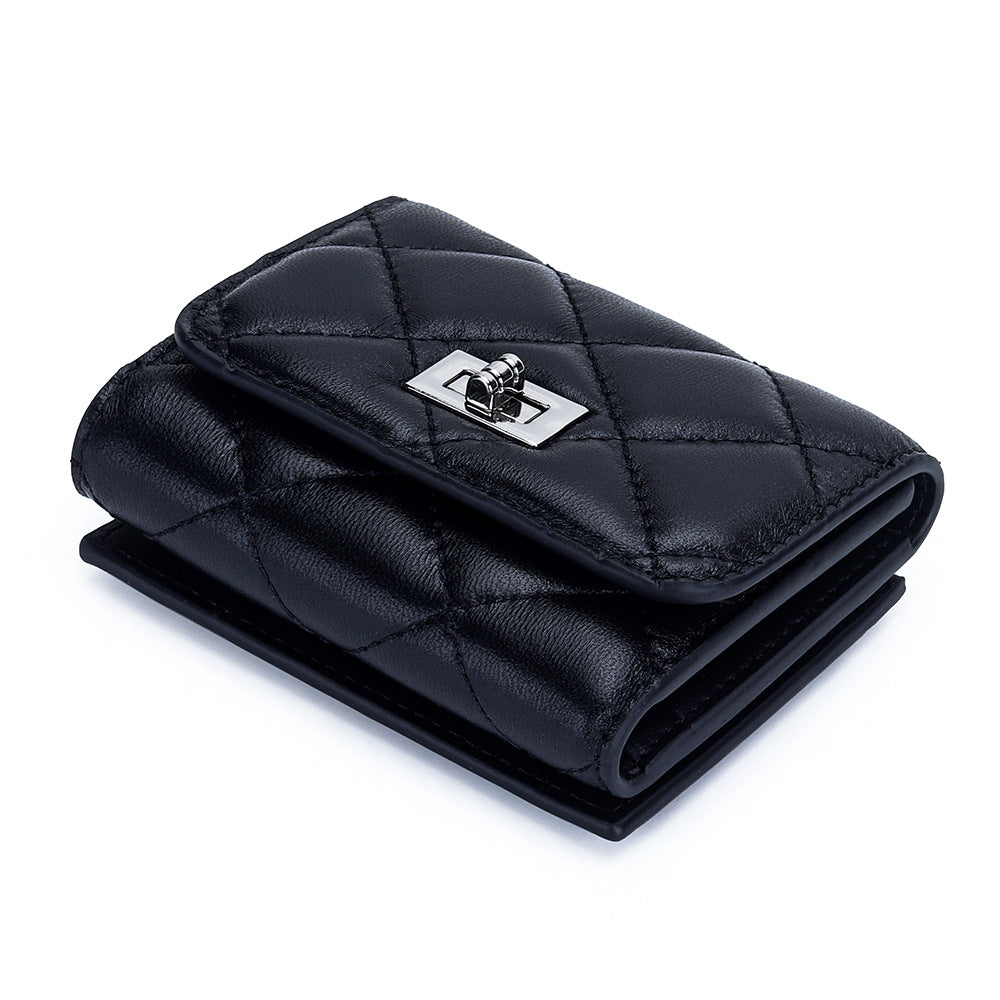 Genuine Leather Spring Short Sheepskin Banknote Ladies Wallet