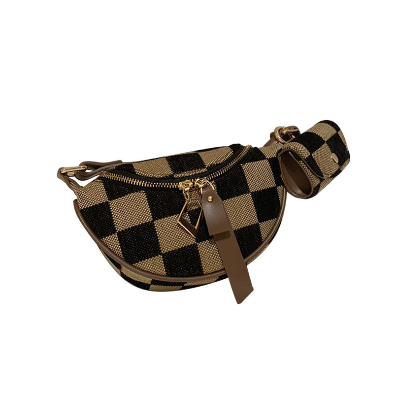 Western Style Chessboard Plaid Fashion Dumpling Crossbody Bags