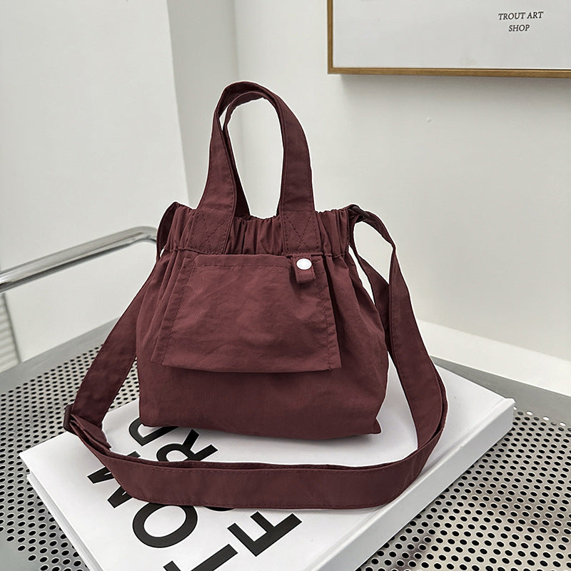 Women's Fashionable Pleated Portable Lightweight Drawstring Korean Women's Shoulder Bag