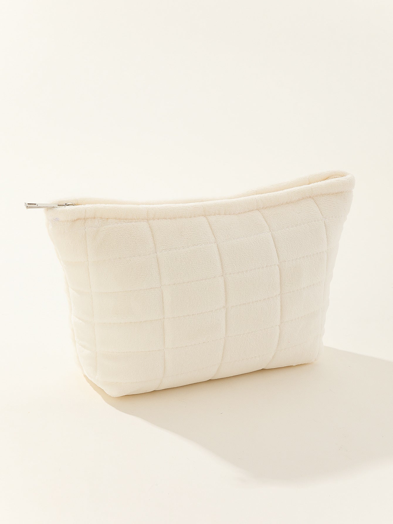 Quilted Capacity Pencil Plush Storage Plaid Cosmetic Bags