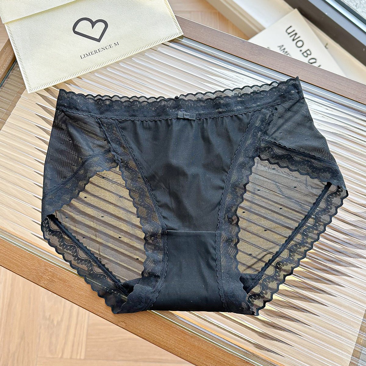 Lace Delicate High Slit Long Leg Mid Panties