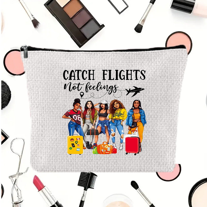 Printing Buggy Large Capacity Simple Zipper Makeup Bag