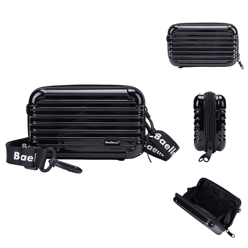 Women's Storage Hard Shell Striped Mini Box Cosmetic Bags