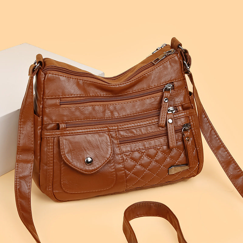 Women's Soft Leather For Mom Fashion Pouch Women's Messenger Bag