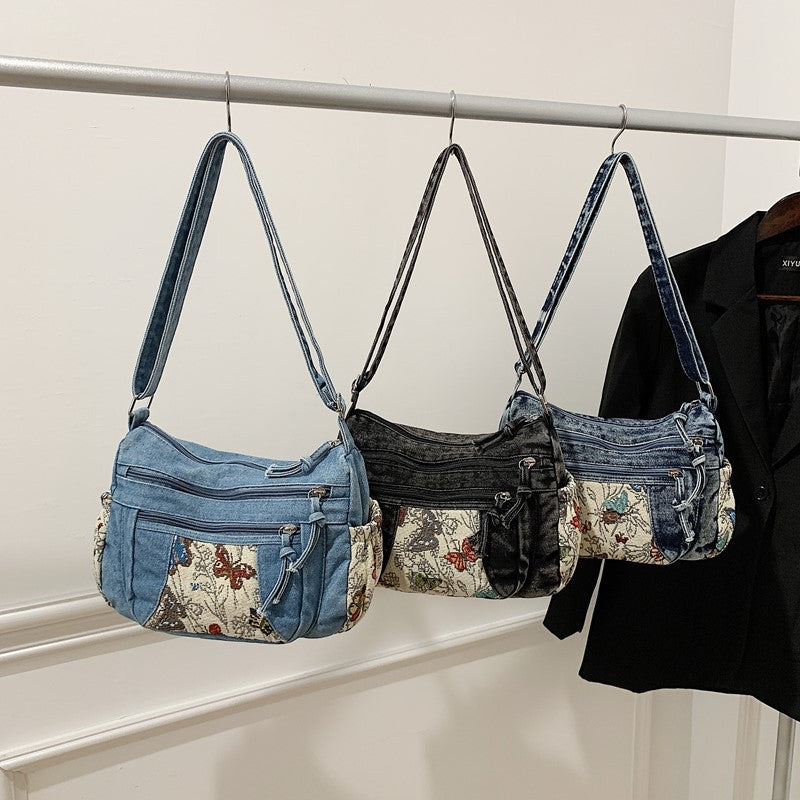 Women's Fashion Jean High-grade Out Canvas Women's Messenger Bag