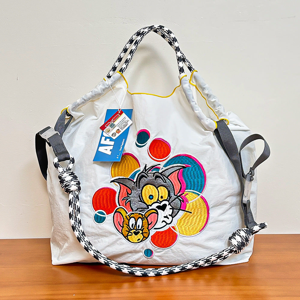 Authorized Embroidered Shopping Female Cartoon Fashion Portable Shoulder Bags