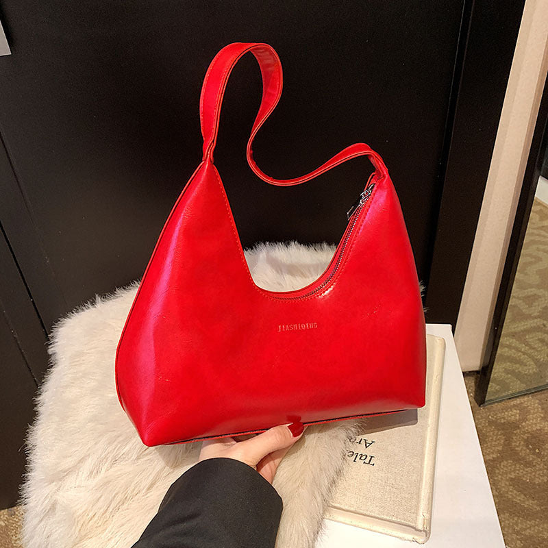 Flow Simple Textured Fashion Underarm Western Patent Leather Candy Shoulder Bags
