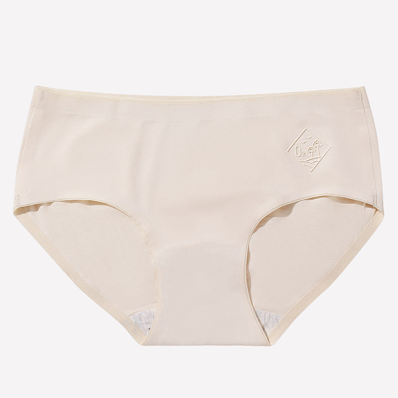 Women's Style Seamless Underwear Mid Waist Antibacterial Cotton Crotch Breathable Panties